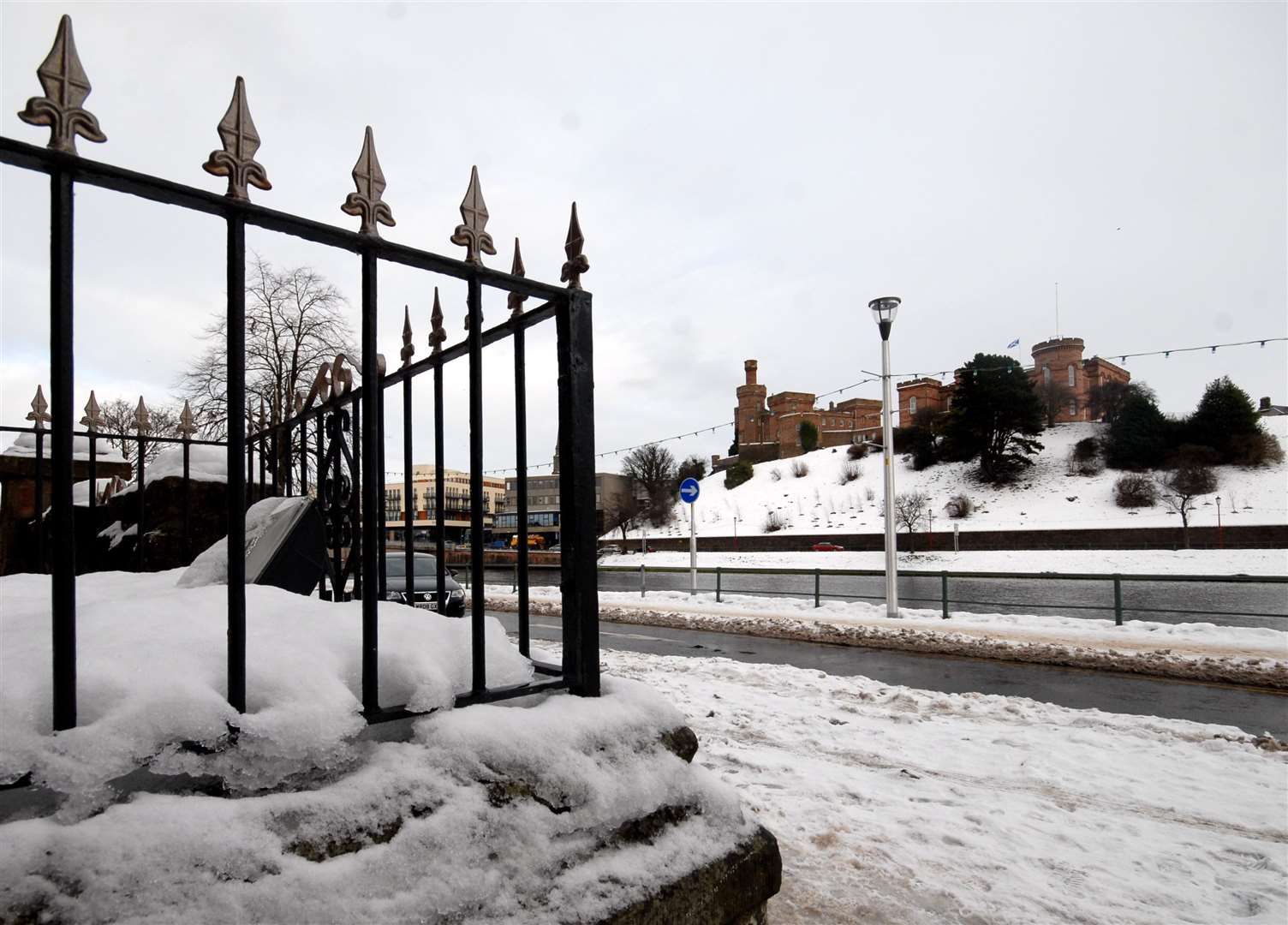 Winter scene including Inverness Castle.