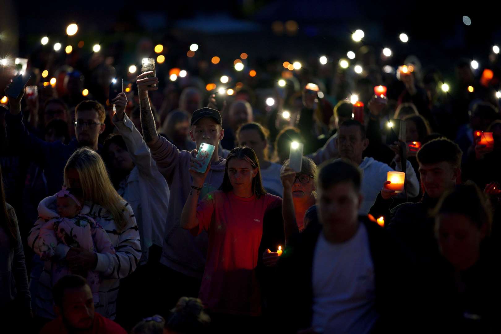 A vigil for the victims of the Keyham mass shooting at North Down Crescent Park in Keyham, Plymouth (Ben Birchall/PA)
