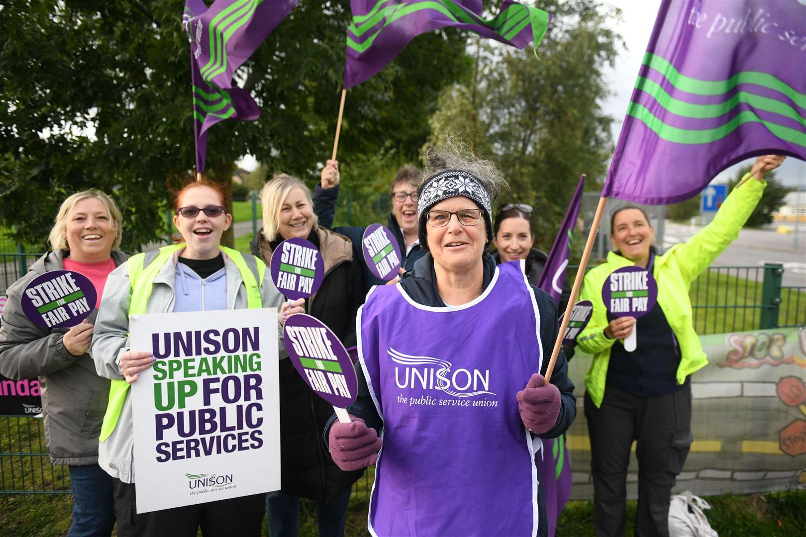 Unison members of non-teaching staff were on strike on Tuesday, Wednesday and Thursday.