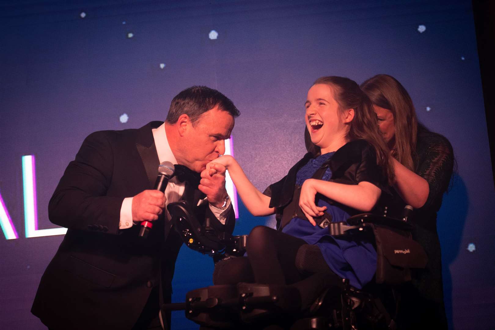 Steve Walsh as Frank Sinatra with daughter Sophia as backing singer. Picture: Callum Mackay