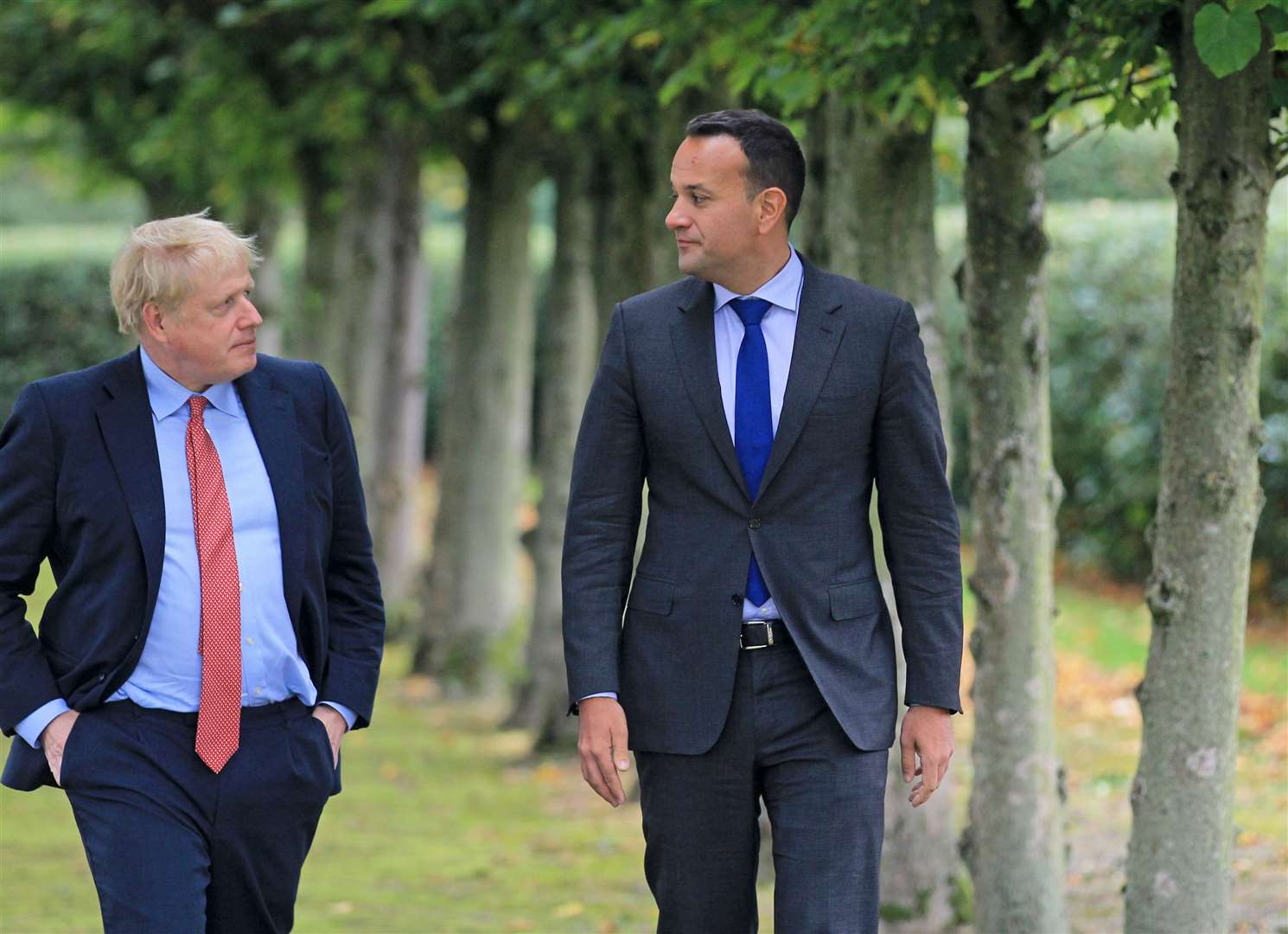 Leo Varadkar meeting with Prime Minister Boris Johnson at Thornton Manor Hotel on The Wirral, Cheshire (Government Information Service/PA)