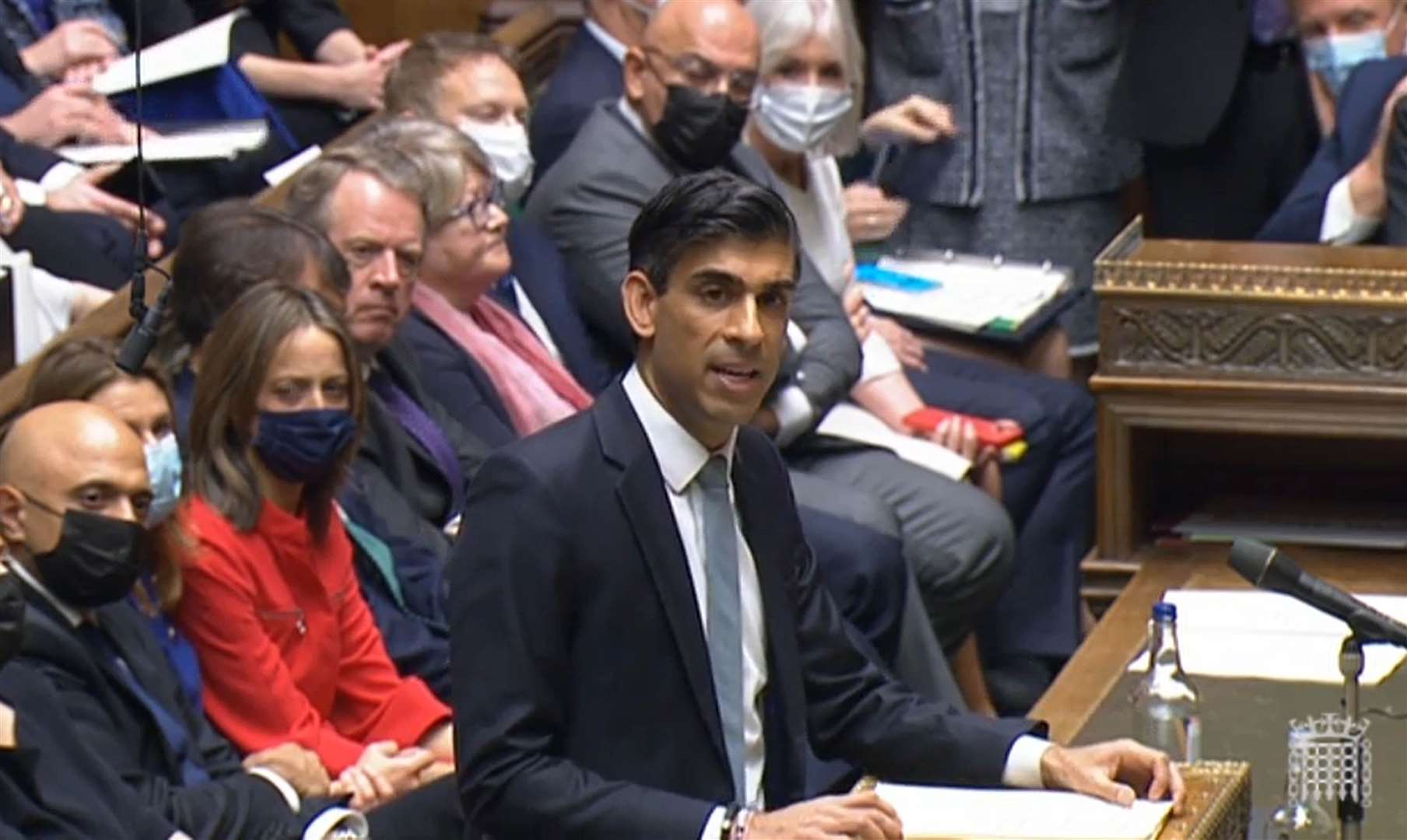 Chancellor of the Exchequer Rishi Sunak delivering his Budget to the House of Commons in London (House of Commons/PA)