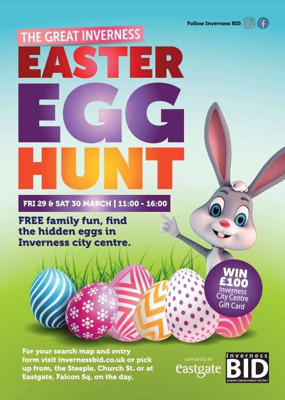 The Easter Egg Hunt returns to Inverness this Friday and Saturday.