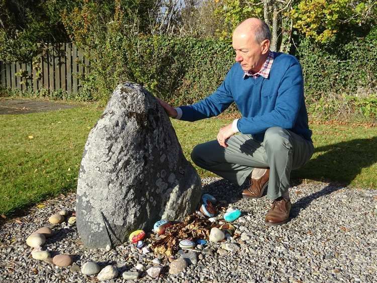 Philip Paris at the Witches Stone in Dornoch.