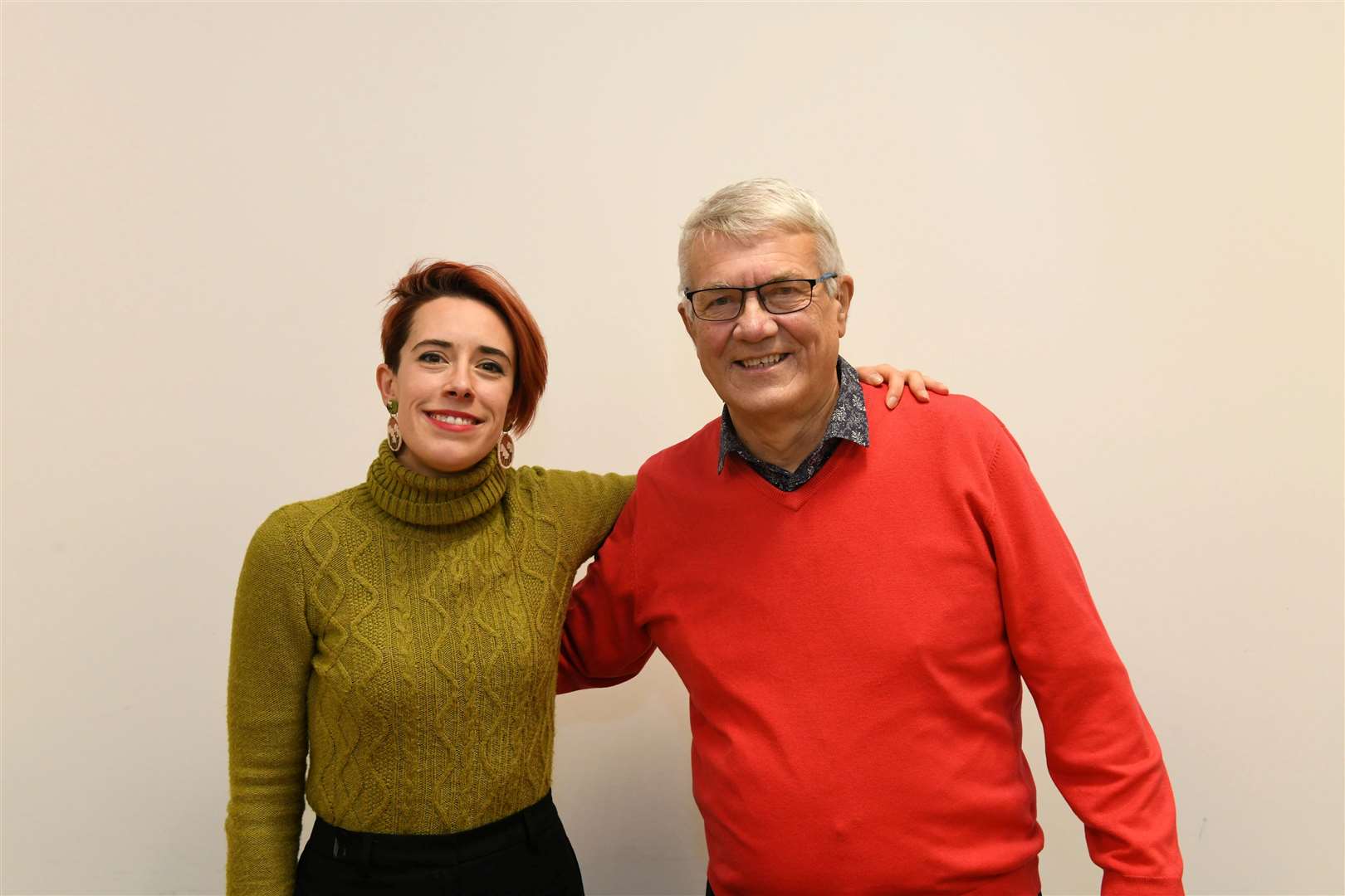 Changing of the guard: Donald Wilson with Federica Stefani, who is taking on his role on the Nairnshire edition following his retirement. Picture: Callum Mackay.
