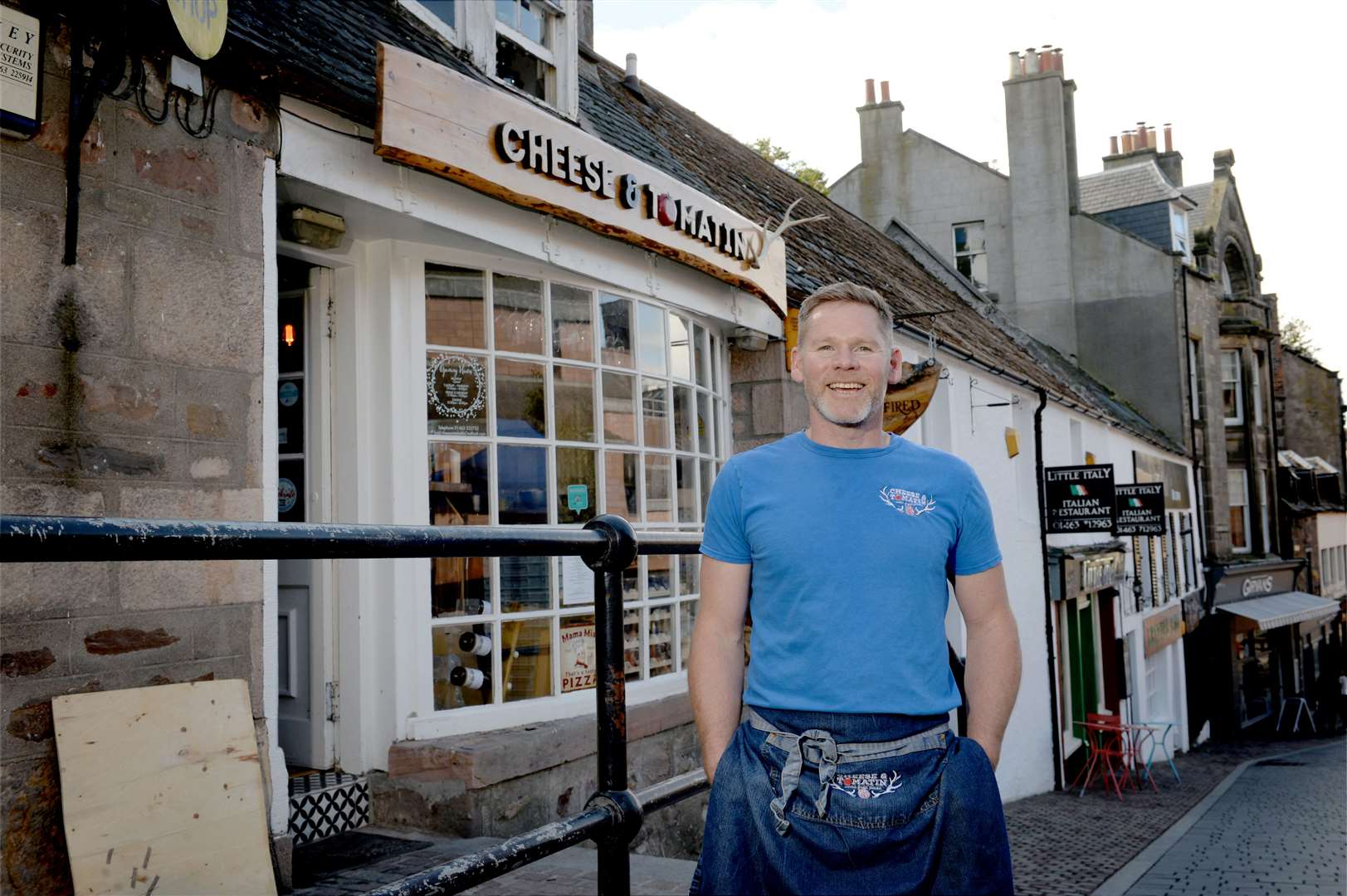Owner Tim Allan outside the Cheese and Tomatin. Picture: James Mackenzie