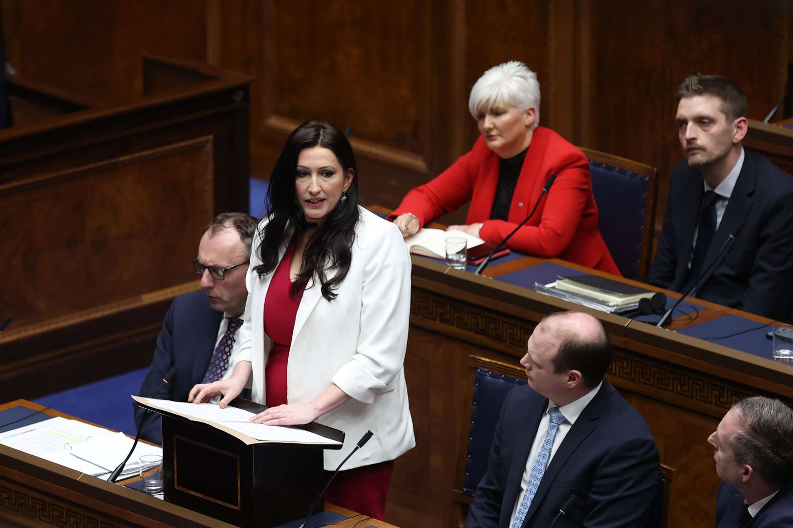 DUP MLA Emma Little-Pengelly speaking after she was nominated to serve as Northern Ireland’s next deputy First Minister (Liam McBurney/PA)