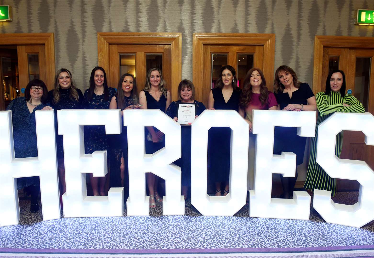 Muirtown Primary getting a photo with the Heroes letters. Picture: James Mackenzie.