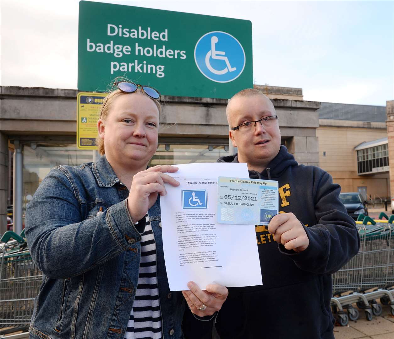Danielle Morrall and brother, Bradley, who is a blue badge holder, want to scrap Blue Badge fees.