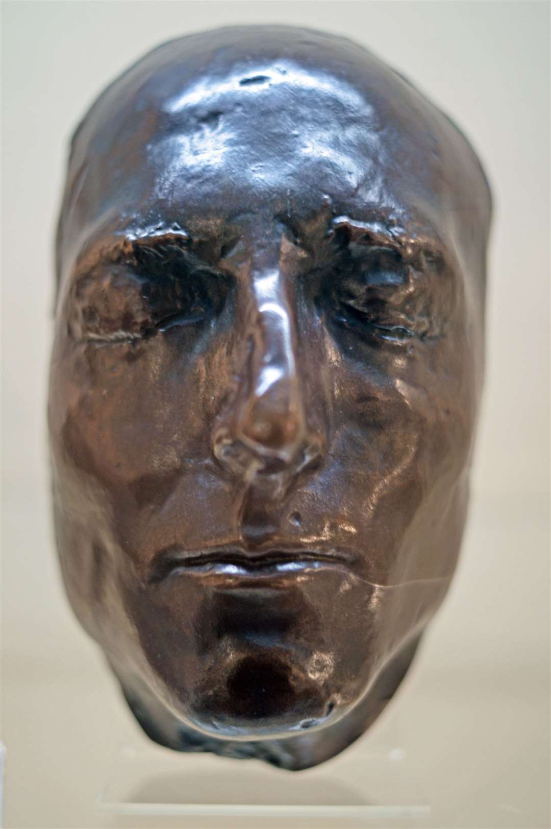 Bonnie Prince Charlie's death mask pictured at Inverness Museum.