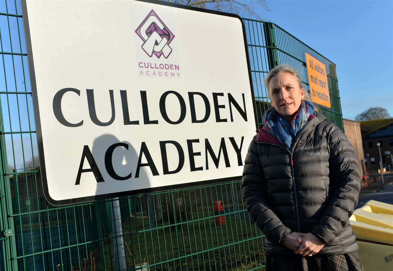 Catherine Bunn of Culloden Community Council outside Culloden Academy...Picture: Callum Mackay..