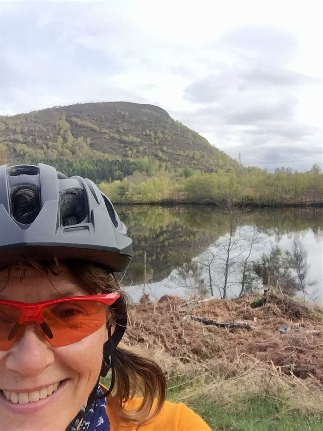 Nicky out on her bike in Strathconon.
