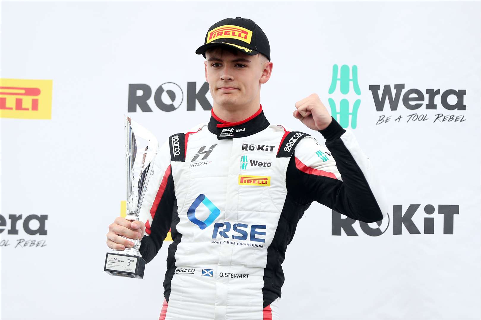 Ollie Stewart earned three tookie podium finishes in mixed conditions at Brands Hatch.
