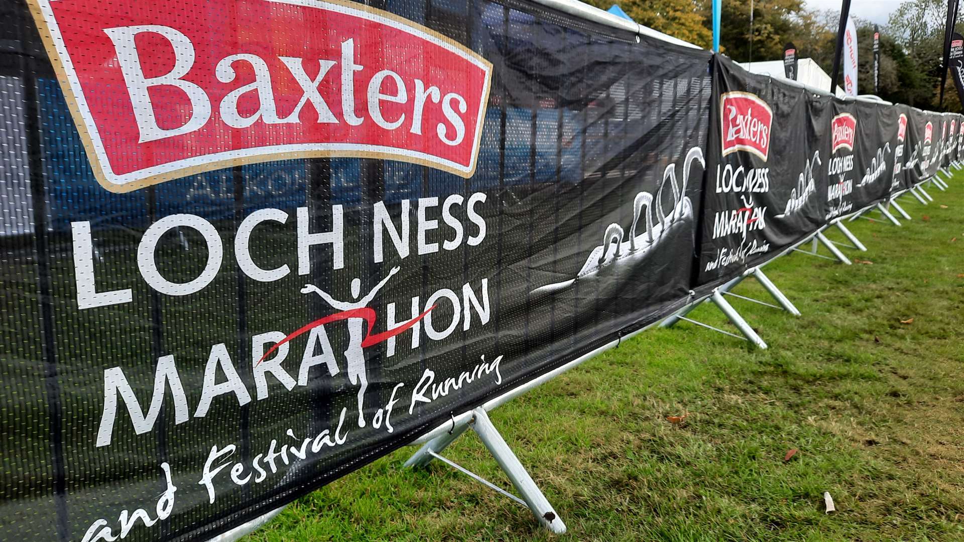 Baxters Loch Ness Marathon logo on fence.