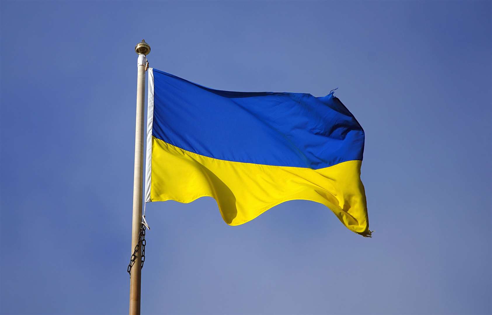 The Ukraine flag (Peter Byrne/PA)