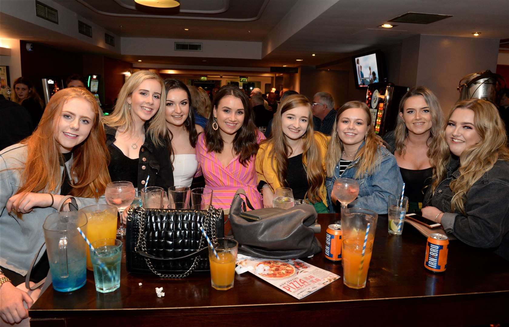 Naomi MacKenzie (centre,pink) enjoys her 20th birthday party. Picture: Gary Anthony.