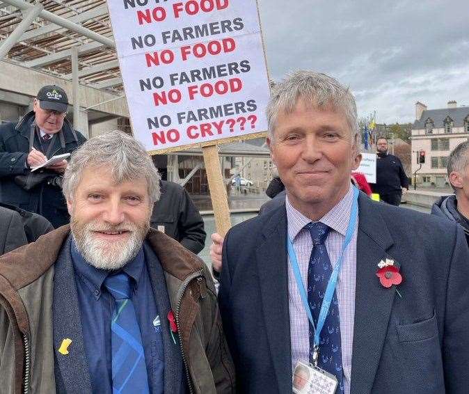 MSP Edward Mountain at the NFU rally at the Scottish Parliament.