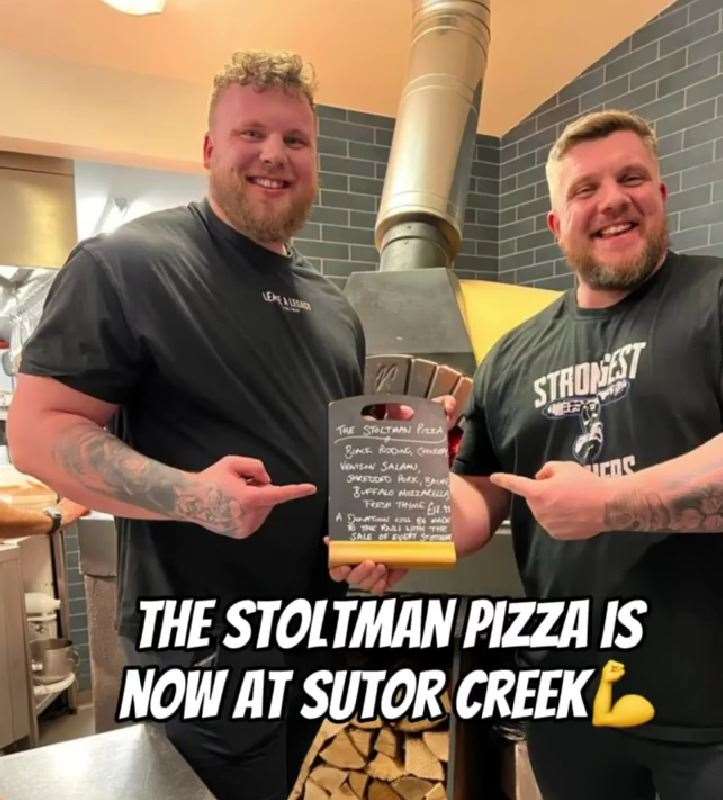 A pizza inspired by Tom and Luke Stoltman aims to satisfy big appetites. Picture: Sutor Creek