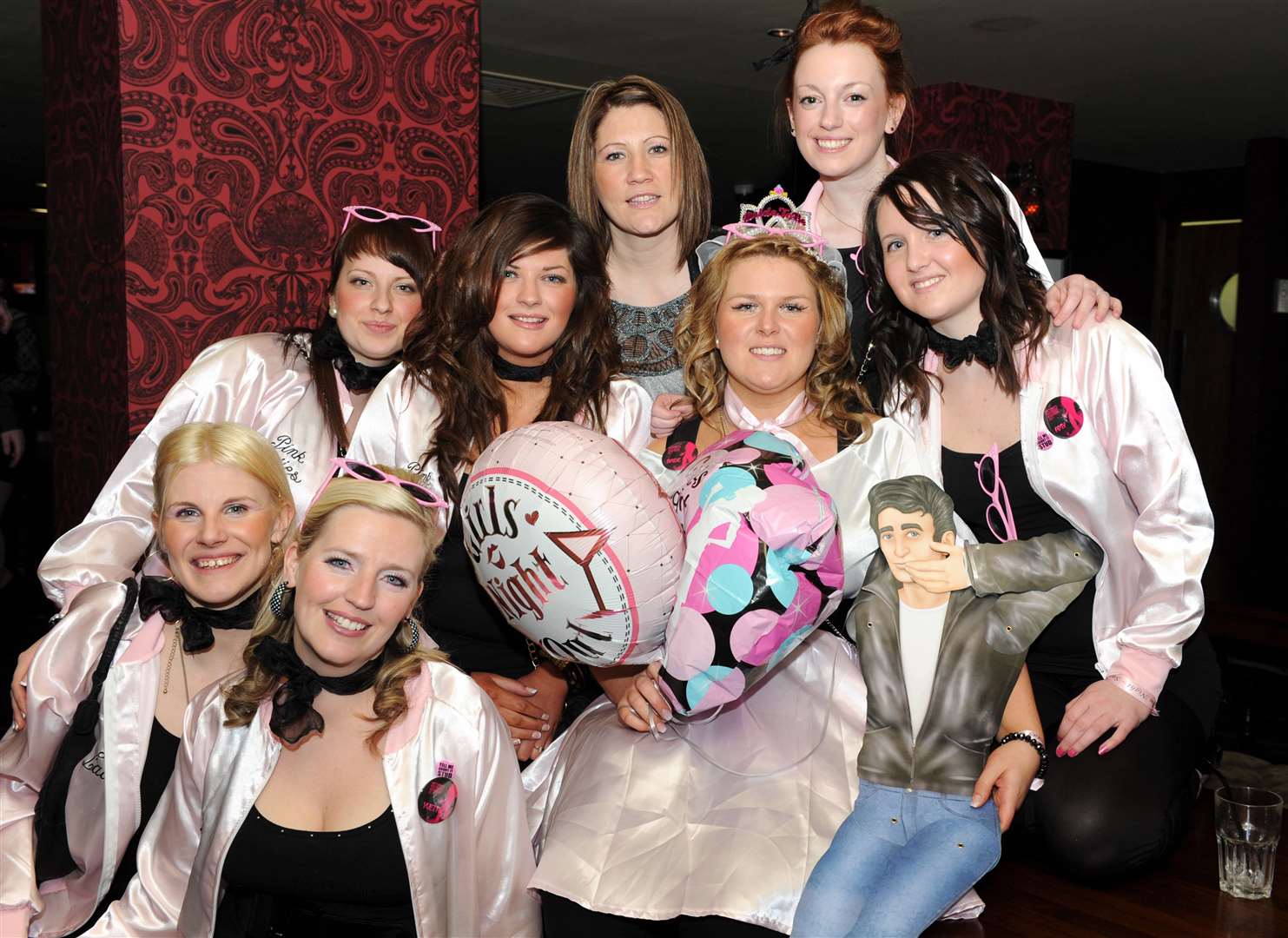 Victoria Hendrie (centre) and her Pink Ladies enjoy a hen night at Smith&Jones. Picture by: Gary Anthony.