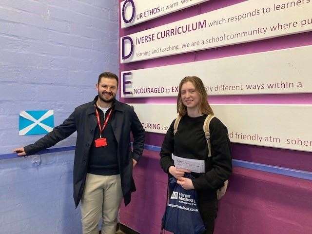 Marc Penman from Harper Macleod and Leah Hardwick from Culloden Academy.