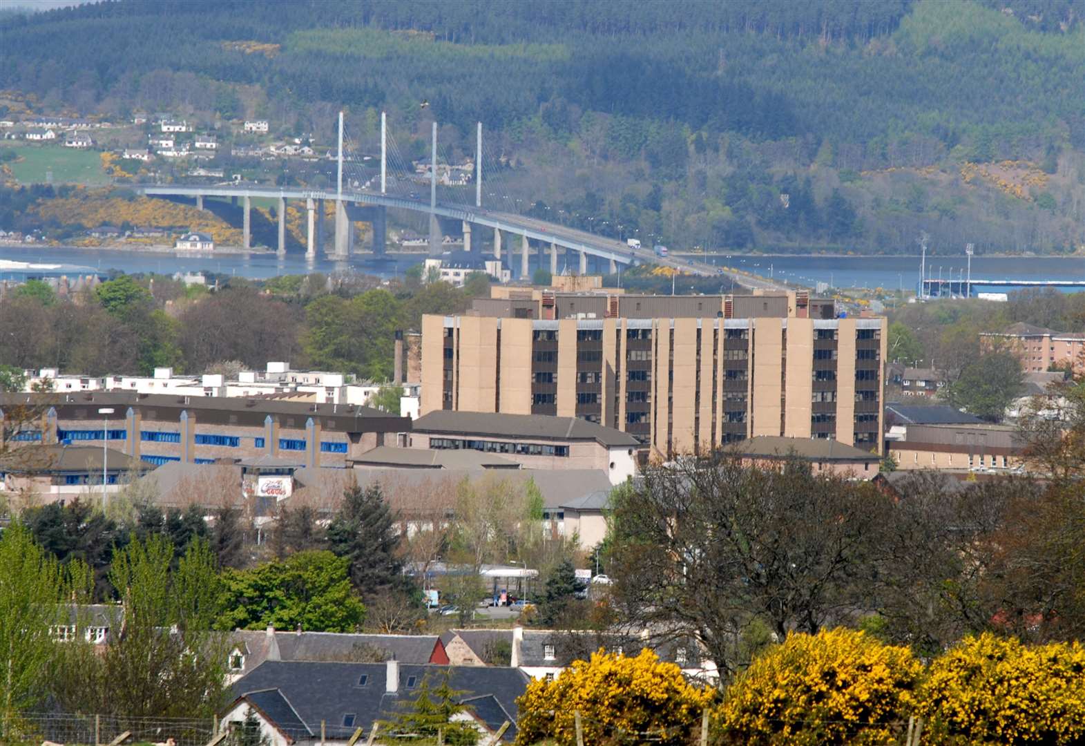 Looking towards Raigmore Hospital in Inverness.