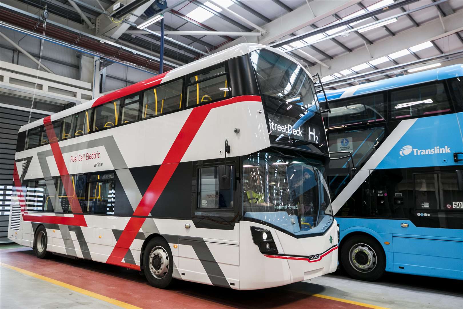 A Wrightbus prototype hydrogen bus on display (PA)