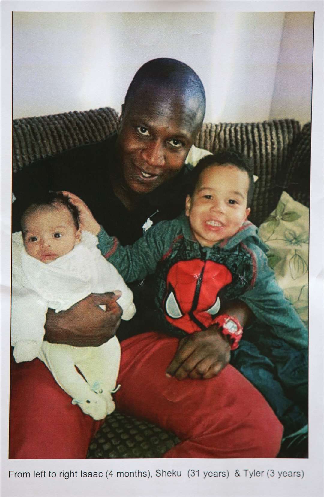 Family photo of Sheku Bayoh with his children (Bayoh family/PA)