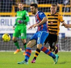 Ross Draper in action in Tuesday's 1-0 Betfred Cup defeat against Alloa.