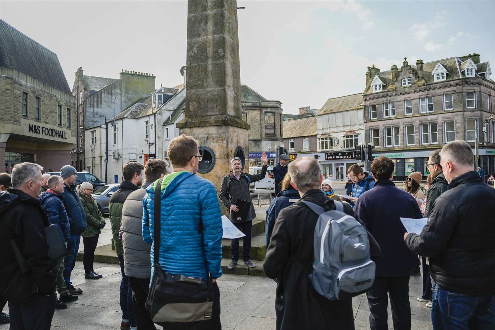 Delegates taking part in the walking tour of Inverness.