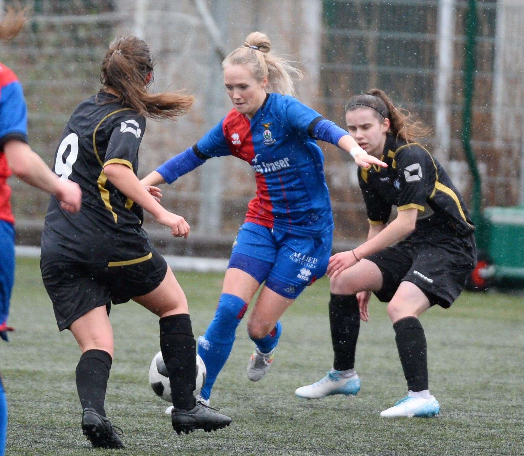 Caley Thistle Women v Westdyke..Julia Scott carries out of defence...Picture: Gary Anthony..