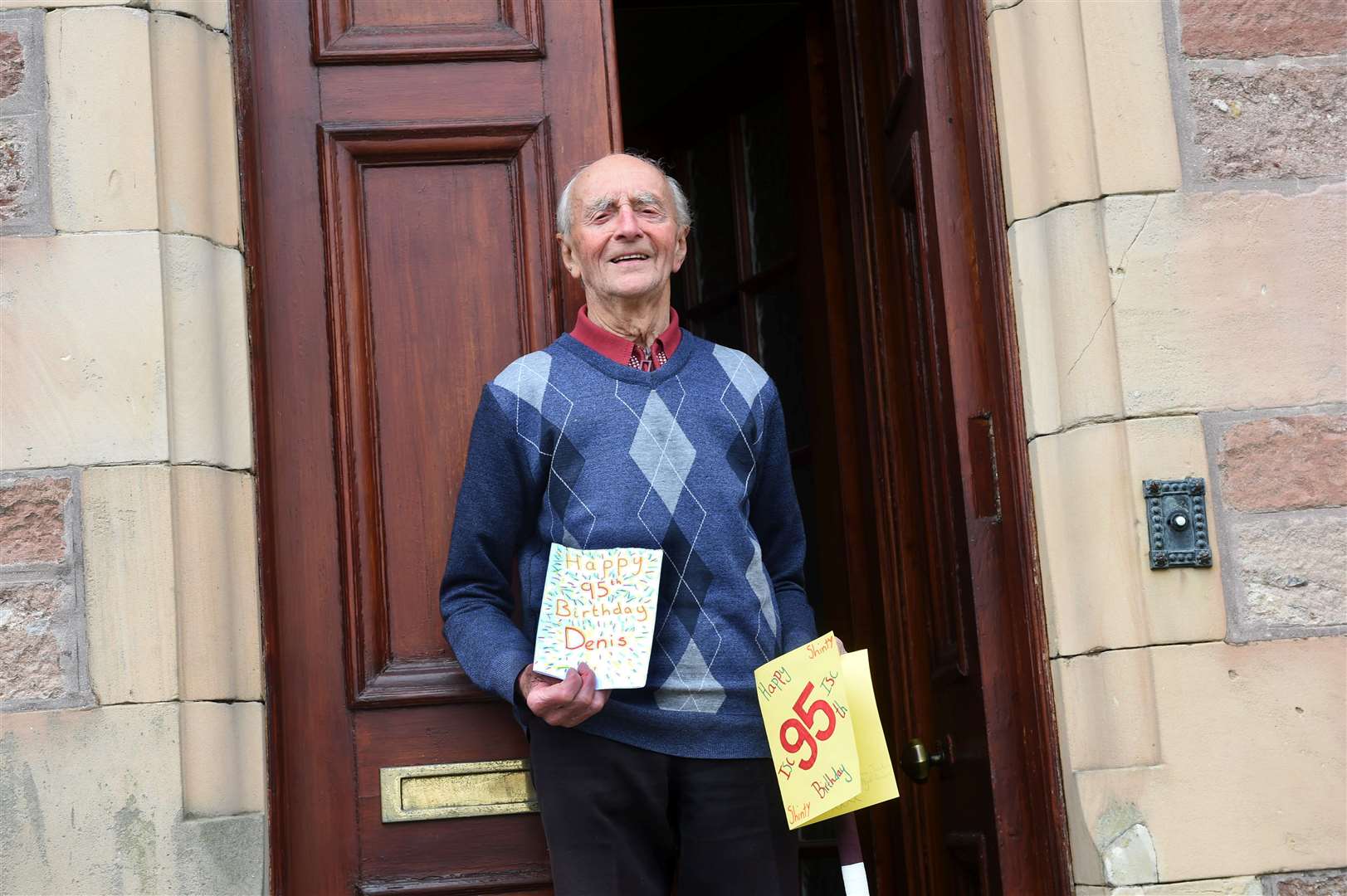 Denis Swanson, Montague Row, Inverness, celebrates his 95th birthday.  Photo: Callum Mackay
