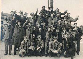 Clach players on the way to Wembley in 1951.