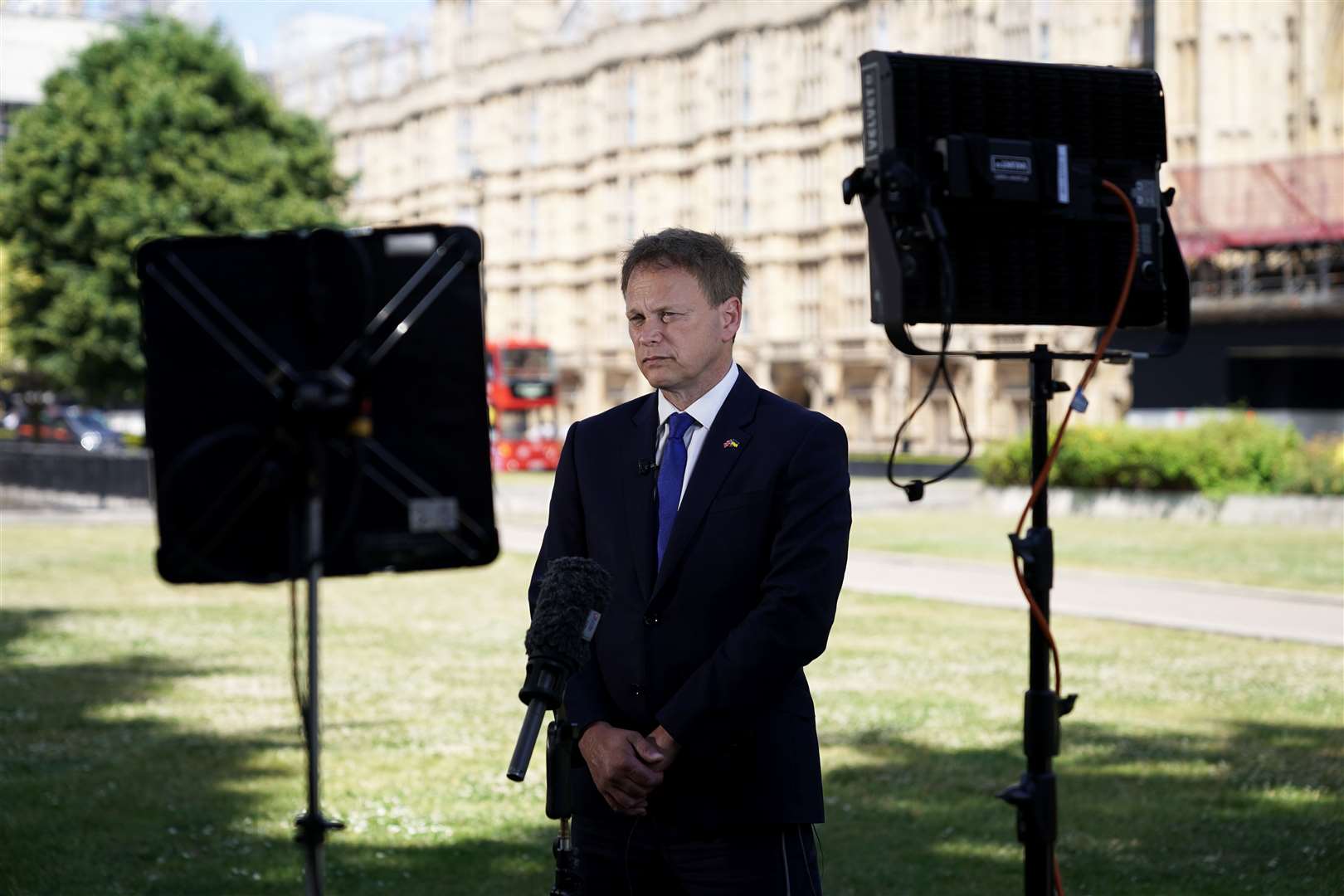 Grant Shapps was often sent to speak to the media by then-prime minister Boris Johnson (Aaron Chown/PA)