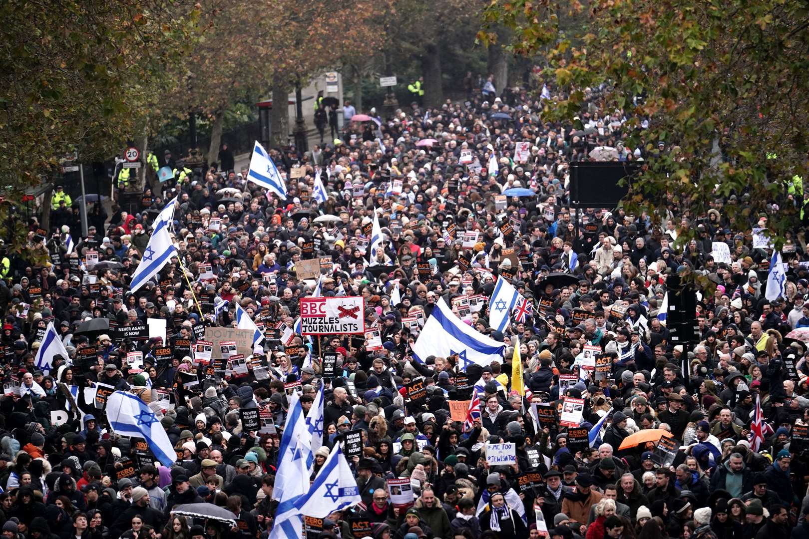 The march was organised by the charity Campaign Against Antisemitism (Jordan Pettitt/PA)
