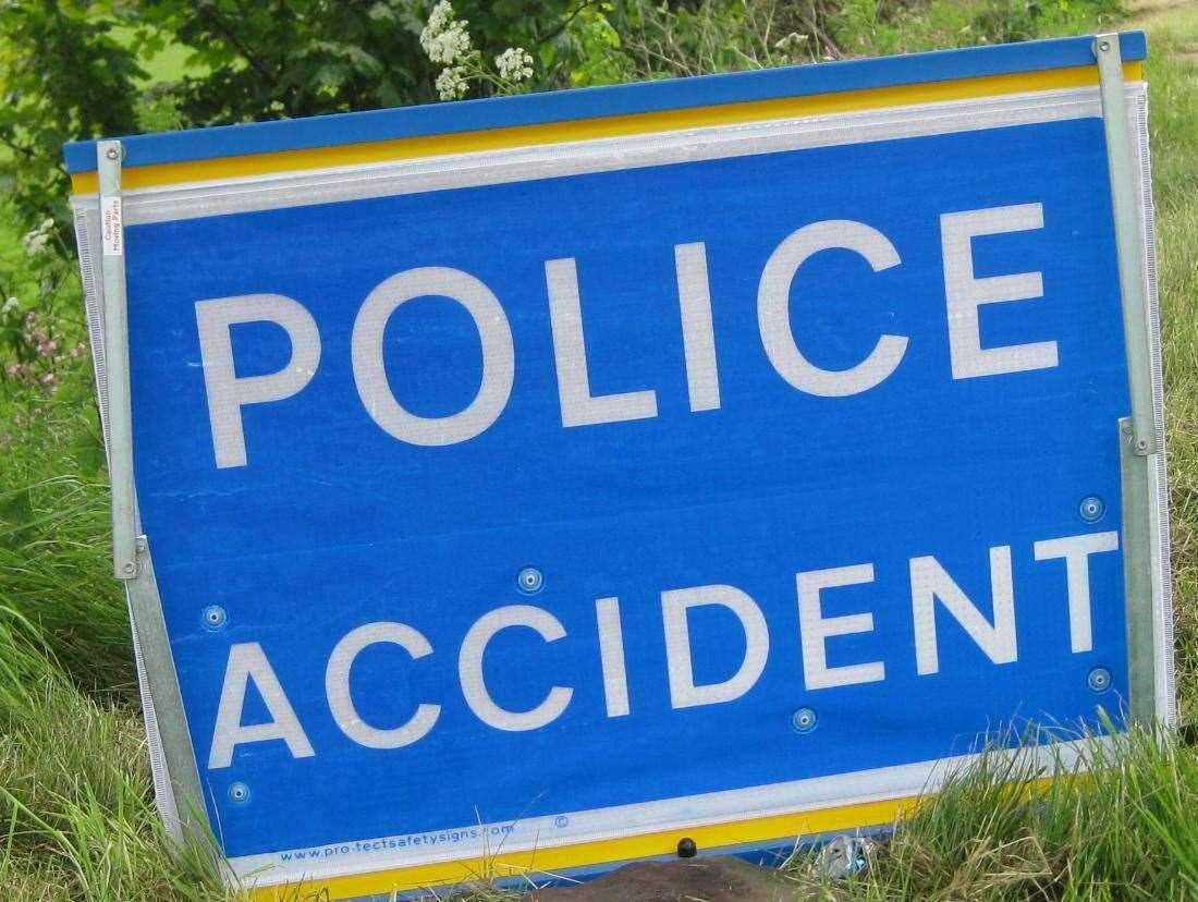 Police are at the scene of a one-vehicle crash on the A834.