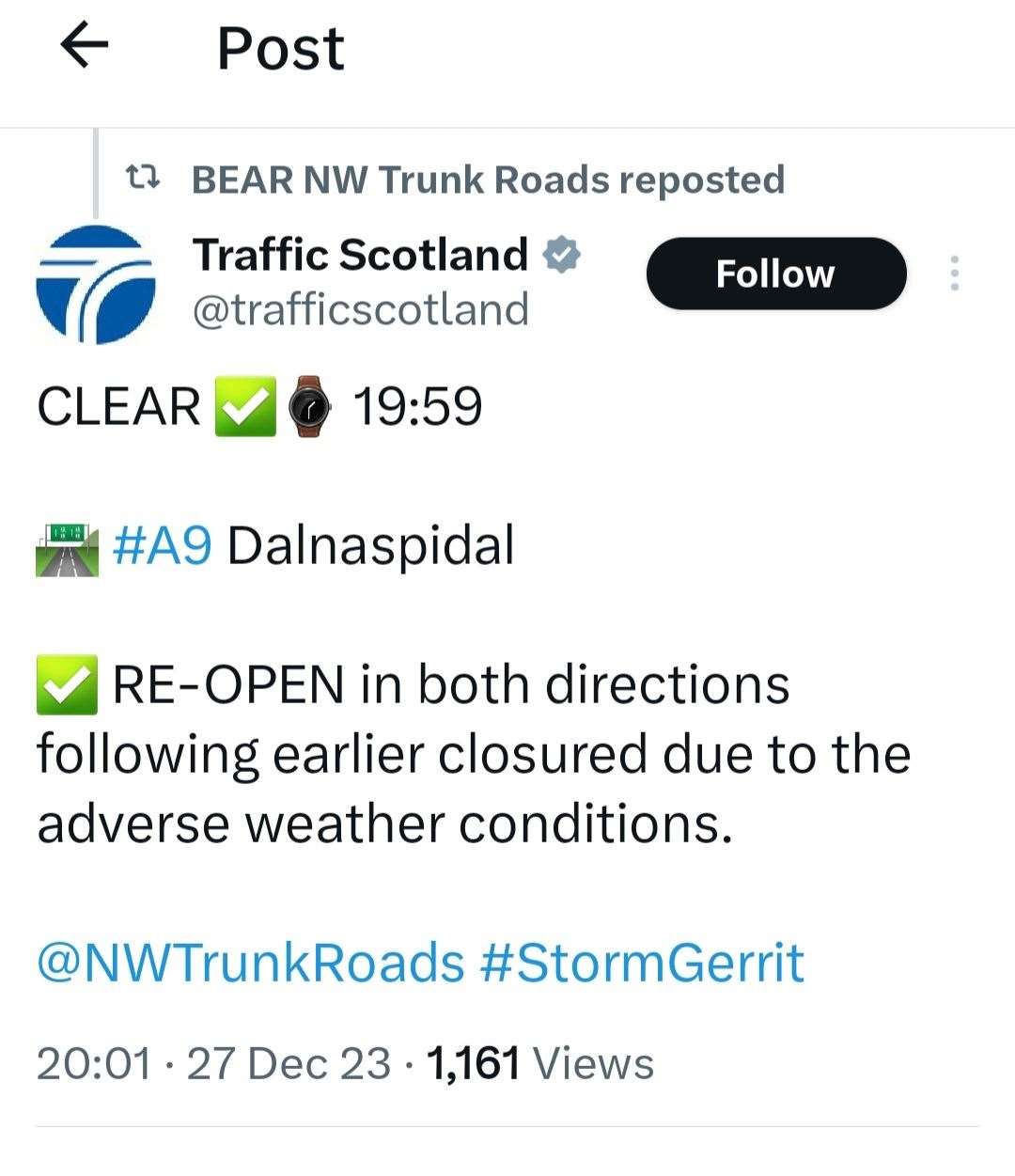 The A9 has reopened at Drmochter bringing relief to drivers who spent hours trapped in tailbacks