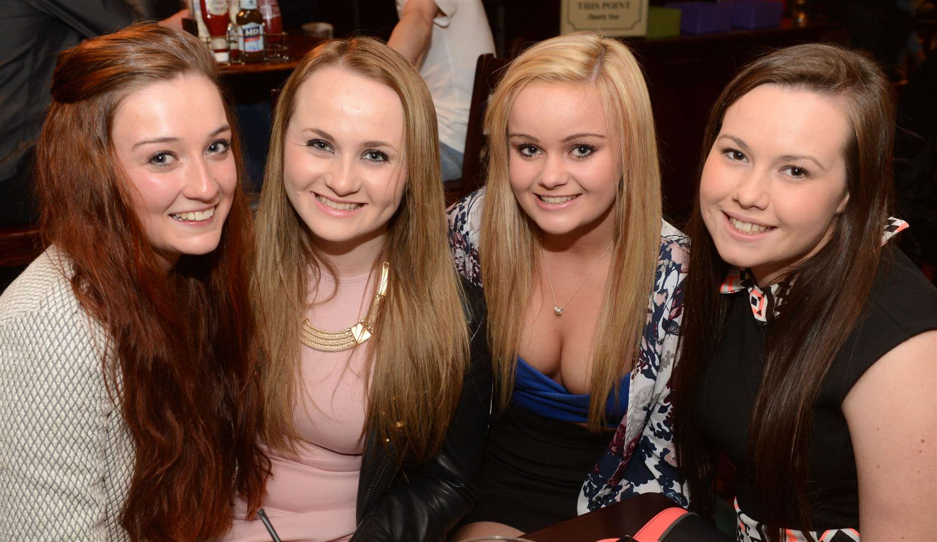 City Seen 2014-05-03..Catriona MacDougal, Kirsty Innes, Victoria Bain and Ellis Walton, friends from Lochardil having a girls night out in Wetherspoons..Pictures: Andrew Smith.Image No: 025548.