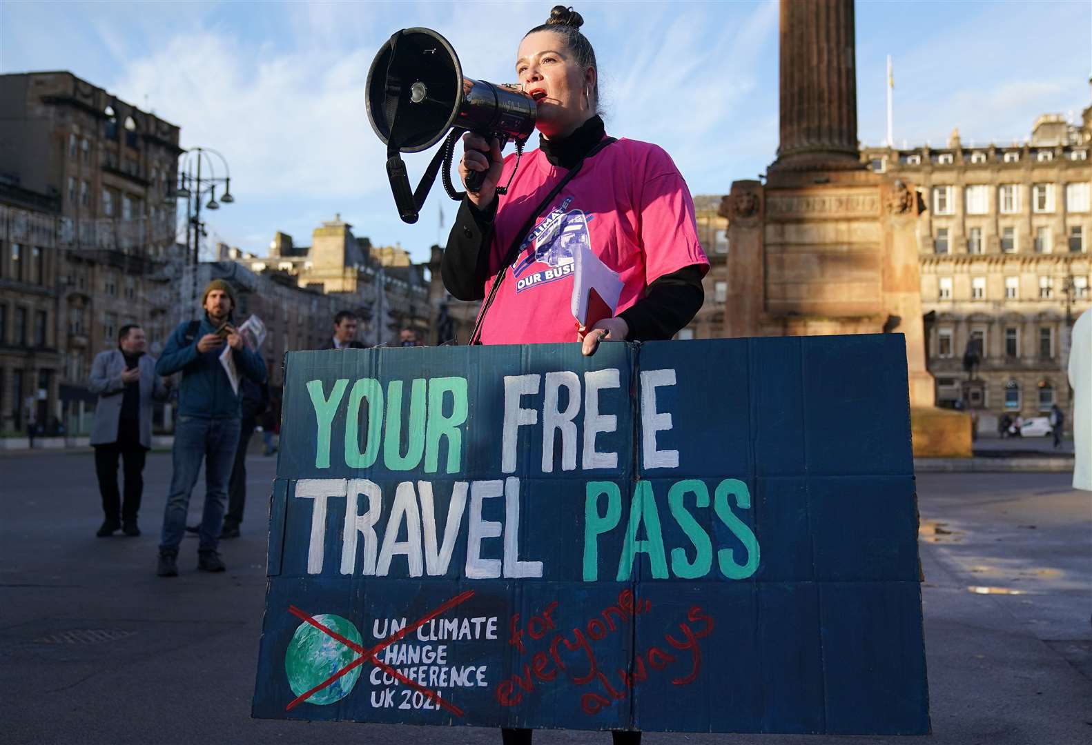Attendees at Cop26 are given a free travel pass (Andrew Milligan/PA)