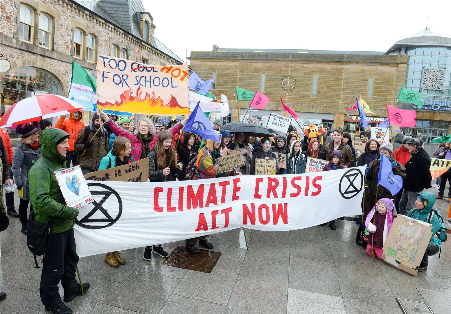 A Youth Climate strike in Falcon Square, Inverness, pre-Covid restrictions. Picture: Gary Anthony.