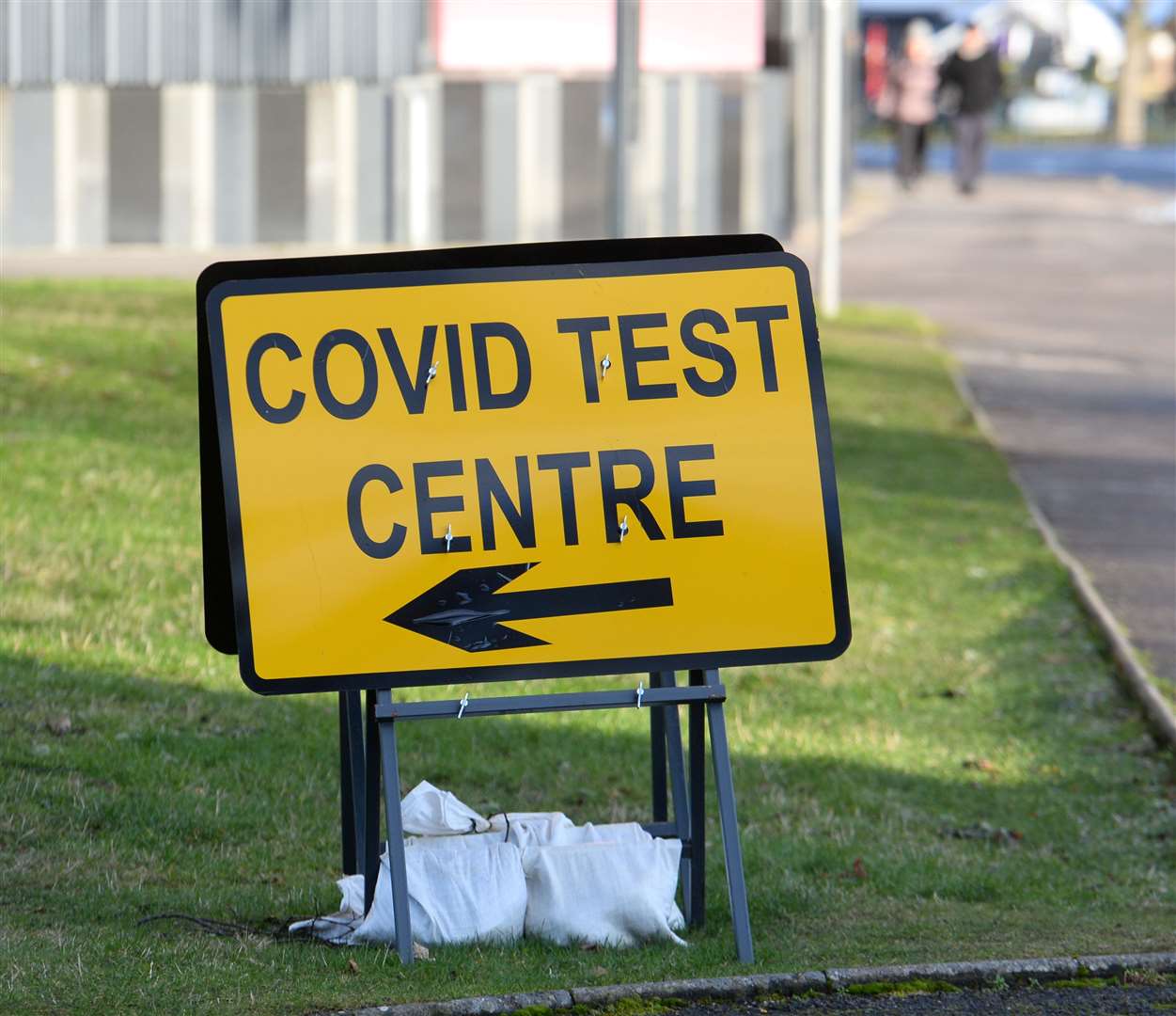 A Covid test centre sign in Inverness. Picture: Gary Anthony.