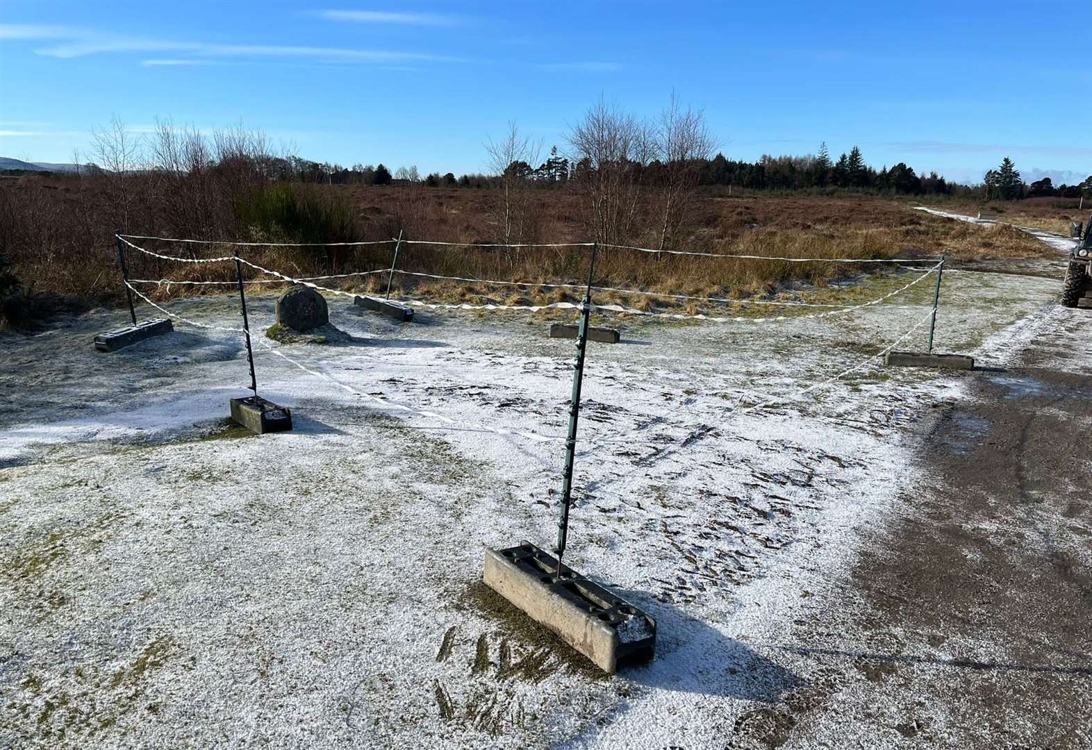 The Fraser Stone at Culloden Battlefield has been cordoned off after heavy volumes of visitors damaged the surrounding ground.