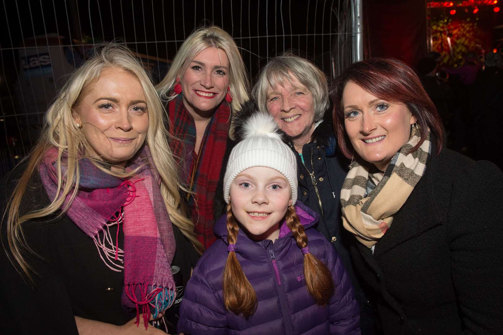 Aileen Kerr, Sarah Christie, Isobel Kerr, Suzie Kerr and Yvie MacIvor (front)