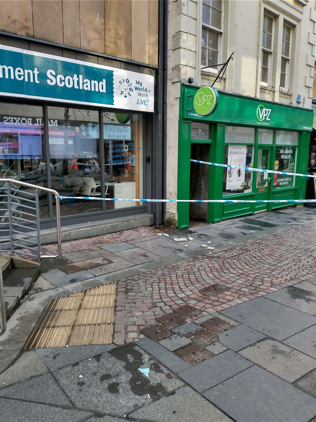 Part of Church Street was cordoned off.