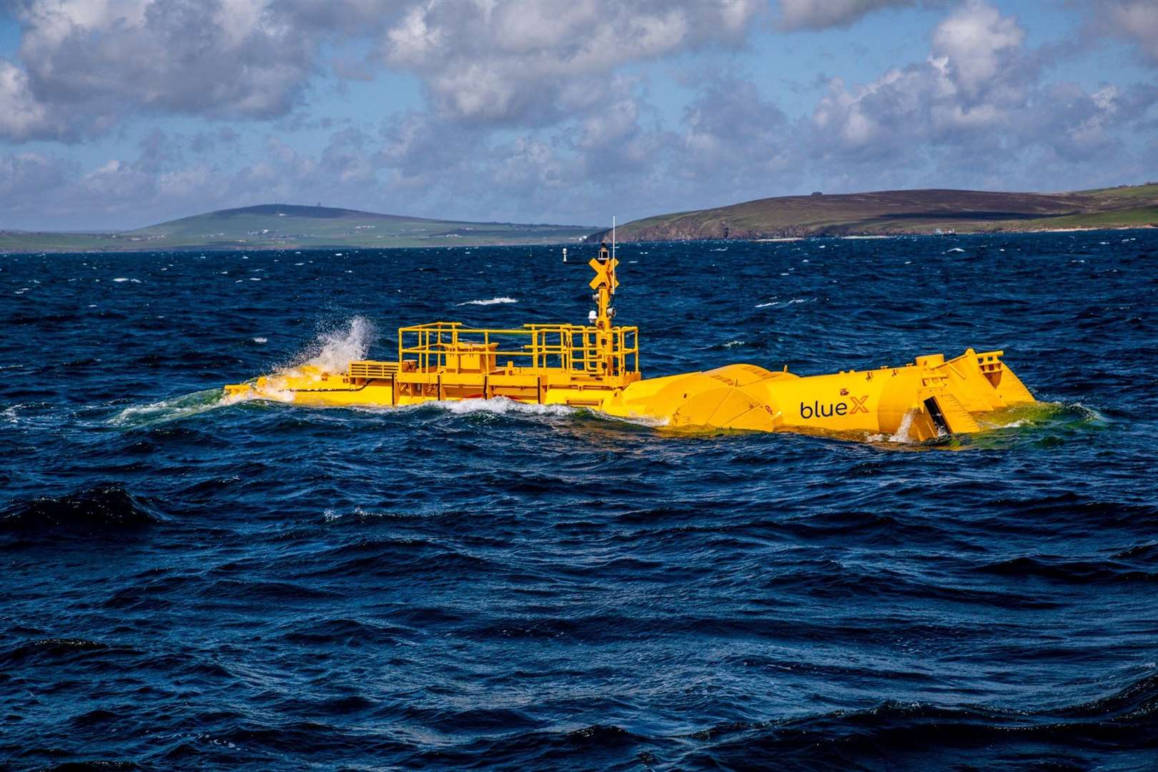 Mocean Energy Blue X in operation at EMEC's Scapa Flow test site. Picture: Colin Keldie.