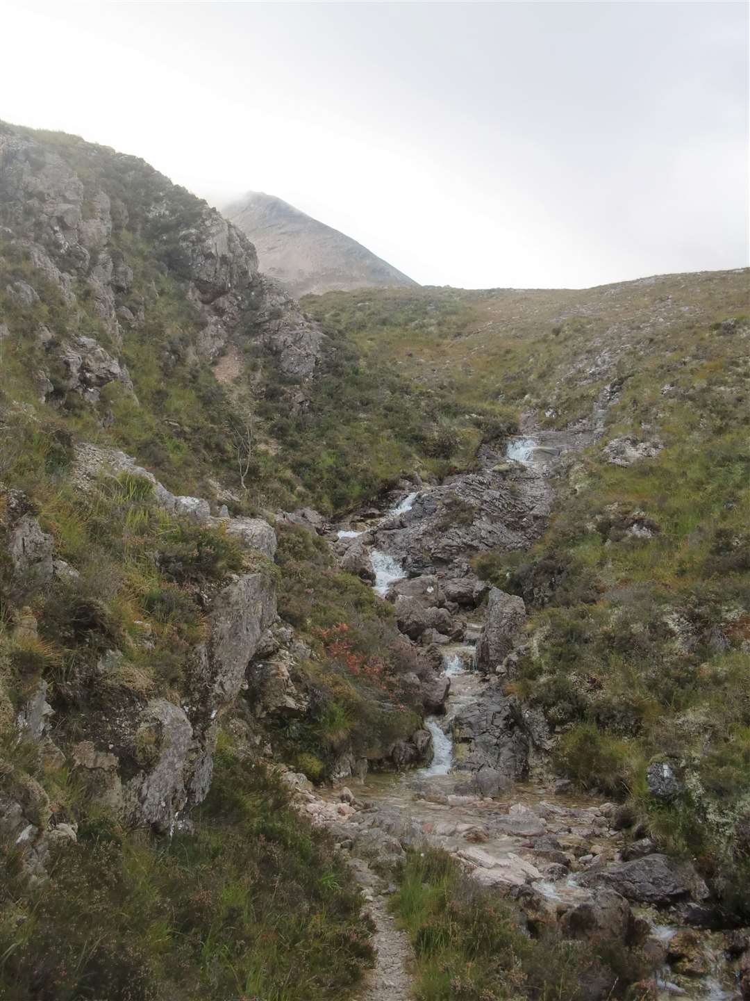 Three attractive burns, issuing from Creag Dubh, are crossed by the path on the way up.