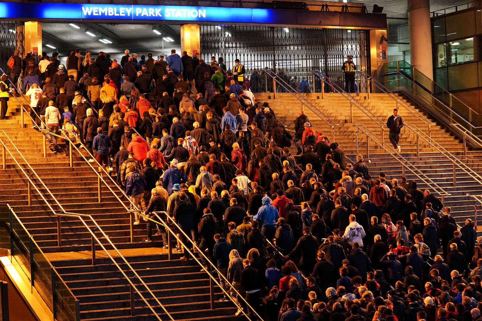 Fans leave Wembley Stadium after the Uefa Euro 2020 Group D match between England and Scotland (Aaron Chown/PA)
